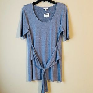 J Jill PureJill Tie Front Linen Blend SS Tunic Top